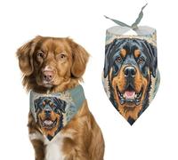 Cool Rottweiler Dog Art Dog Bandanas for Feeding Grooming, Triangle Pet Bibs Washable Pets Scarf for Cats & Dogs