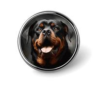 Cool Rottweiler Dog Art Round Badge Exquisite and Fashionable Appearance Metal Emblem Round Button Pins for Clothing Bags Hat Decoration Jewelry Gift