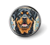 Cool Rottweiler Dog Art Round Badge for Men Women, Durable & Stylish Lapel Pins, Lightweight Metal Badges for Shirts, Jackets, Hats