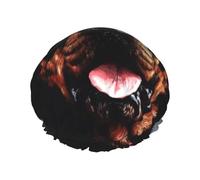 Cool Rottweiler Dog Art Shower Cap For Women Reusable Double Layers Bathing Bath Cap Hair Caps Waterproof Elastic Band Ladies Spa Salon Shower Hat Hair Caps
