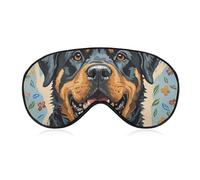 Cool Rottweiler Dog Art Sleep Mask for Women Men, Soft Eye Mask with Adjustable Strap for Sleeping, Light Blocking Travel Blindfold for Nap Comfortable Eye Cover for Home Office