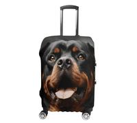 Cool Rottweiler Dog Art Suitcase Covers Luggage Protector - Travel Elastic Baggage Case Protective, Washable Anti-scratch Large Suit Case Cover for Suitcases Fits 19-32 Inch Luggages, white, XL