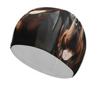 Cool Rottweiler Dog Art Swim Cap Comfortable Shower Caps for Drag Reduction and Hair Protection Durable Soft Elastic Bathing Cap Keep Hairstyle Unchanged for Women and Men