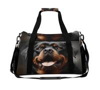 Cool Rottweiler Dog Art Weekender Bag Large Travel Duffel Bags for Men Women Carry on Overnight Bags Personalized Lightweight Gym Bag for Travel Business Trips Sport Hospital