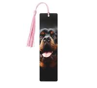 Cool Rottweiler Dog Art Wood Bookmarks 5 Pcs with Tassels,Pendant Unique Handmade Wooden Bookmark Cute Wood Hanging Tags Ornaments for Book Lovers Birthday Teachers Gift