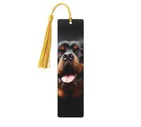 Cool Rottweiler Dog Art Wood Bookmarks 5 Pcs with Tassels,Pendant Unique Handmade Wooden Bookmark Cute Wood Hanging Tags Ornaments for Book Lovers Birthday Teachers Gift