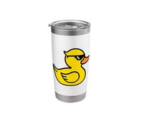 Cool Rubber Yellow Duck Childish Illustration Graphic Design Stainless Steel Insulated Tumbler