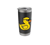 Cool Rubber Yellow Duck Childish Illustration Graphic Design Stainless Steel Insulated Tumbler