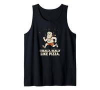 Cool Runner Ironic Quote Suffer Pizza Tank Top