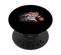 Cool Running Pig Basketball Player 00 Jersey PopSockets Adhesive PopGrip