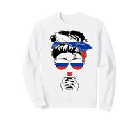Cool Russian Coffee Mama Mom Girl Sis Aunt Russia Flag Print Sweatshirt
