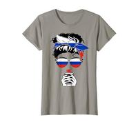 Cool Russian Coffee Mama Mom Girl Sis Aunt Russia Flag Print T-Shirt