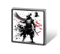 Cool Samurai Custom Lapel Pins Square Brooch Tie Suit Dress Accessories for Men Women Wedding Birthday