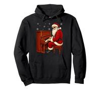 Cool Santa Claus Playing Festive Piano Christmas Pullover Hoodie