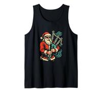Cool Santa Playing Bagpipes Xmas Bagpiper Musician Tank Top