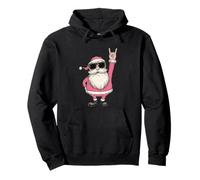 Cool Santa Rock On Christmas Vibes Pullover Hoodie