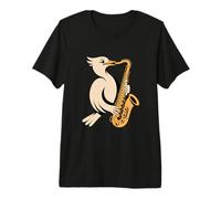 Cool Saxophone Playing Bird Jazz Musician Vibes Premium T-Shirt
