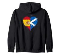 Cool Scotland Spain Flag for Proud Spanish Scottish Pride Zip Hoodie
