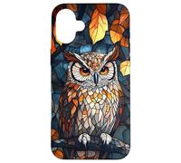 Cool Shadow Owl with Golden Leaves Design Case for iPhone 16 Plus