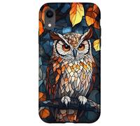 Cool Shadow Owl with Golden Leaves Design Case for iPhone XR
