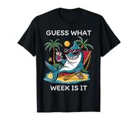 Cool Shark 2025 Week Guess What Week is It Funny Shark Lover T-Shirt