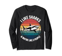 Cool Shark Art For Men Women Great White Hammerhead Shark Long Sleeve T-Shirt