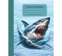 Cool Shark Attack Themed Composition Notebook | College Ruled Journal for Kids, Boys, Girls & Teens - 110 Pages