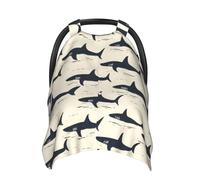 Cool Shark Print Baby Car Seat Covers, Breathable Nursing Cover Breastfeeding Cover, Stroller Covers, Multi-use Infant Carseat Canopy, Baby Boys Girls Newborn Essentials