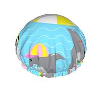 cool sharks in sunglasses Reusable Waterproof Washable Adjustable Suitable For Women All Hair Lengths Shower Cap