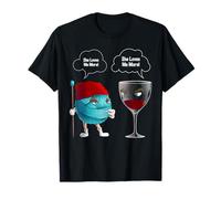 Cool She Loves Me Crochet And Wine Funny Needle Worker Gift T-Shirt