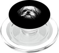 Cool Shi Tzu Smoking a Cigarette PopSockets PopGrip for MagSafe