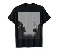 Cool Ship Late Edo Period Japan Bakumatsu Japanese Port Value Graphic T-Shirt, Men, Black, L
