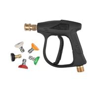 Cool Short Handheld Water Spray Tool, High Pressure Washer Gun with 5 Nozzles, Heavy-Duty Build & Wide Compatibilit, Jet Wash Gun for Car Washing and Patio Cleaning (#A)