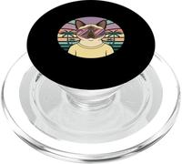 Cool Siamese Cat Sunset Retro Animal Graphic PopSockets PopGrip for MagSafe