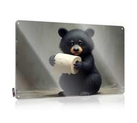 Cool Signs For Bedroom Adorable Black Bear Holding Toilet Paper Roll Tin Sign Hot Beer Tin Sign Beer Tin Signs Vintage Sets(30X40CM)