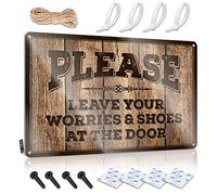 Cool Signs for Bedroom Please Leave Your Worries & Shoes at The Sign Bathroom Decor Wall Art Bathroom Art Wall Decor (Size : 20X30CM)