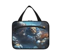 Cool Silver Animal Gorilla Hanging Travel Toiletry Cosmetic Makeup Bag Large Capacity Foldable Storage Wash Bags for Women Girls Bathroom