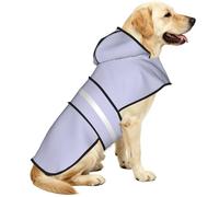 Cool Silver color Print Dog Raincoat - Hooded Pet Raincoat, Outdoor Windproof Puppy Rain Poncho for Medium Large Dogs
