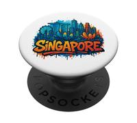 Cool Singapore Graffiti Street Art Skyline PopSockets Adhesive PopGrip
