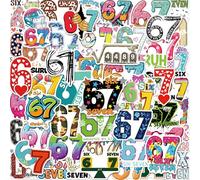 Cool Six Seven Stickers 50Pcs, Funny 6 7 Stickers Meme Number Decorations Trending Social Media Stickers for Gift Present Birthday Party Laptop Luggage Bottles Phone Case DIY Craft Decal