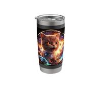 Cool Skateboard Cats in Galaxies with Firestorm Explosion Stainless Steel Insulated Tumbler