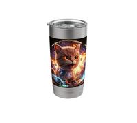 Cool Skateboard Cats in Galaxies with Firestorm Explosion Stainless Steel Insulated Tumbler