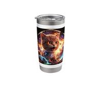 Cool Skateboard Cats in Galaxies with Firestorm Explosion Stainless Steel Insulated Tumbler