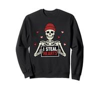 Cool Skeleton Beanie I Steal Hearts Funny Love Design Sweatshirt