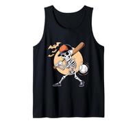Cool Skeleton Playing Baseball Scary Halloween Men Boys Tank Top