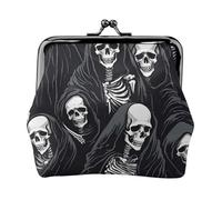 Cool Skeleton Print Exquisite Versatile Kiss Lock Coin Purse Cute Small Zipper Wallet for Coins Cards