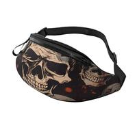 Cool Skull Graphics Bum Bag Waist Fanny Pack - Large Fashion Bumbag for Women Men, Secure Zip Pockets Adjustable Waist Bags for Travel Party Sports Running Hiking Daily Use