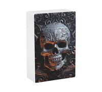 Cool Skull Graphics Cigarette Case Hard Plastic Flip-Top Slim Pocket-Size Cigarette Holder for 18-20 King Size Cigarettes Crush-Proof Cig Case Reusable Smoking Accessories for Men Women