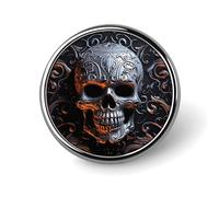 Cool Skull Graphics Lapel Pin Brooches Round Fashion Brooch Pin Cute Button Badges Alloy Button Pins Enamel Pins Metal Pinback for Hat Shirt Clothing Bags