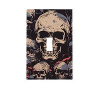 Cool Skull Graphics Modern Single-Gang Switch Wall Plate â€“ Premium Pc Material Decorative Cover with Full-Panel Printed Design, Easy Installation for Residential & Commercial Use
